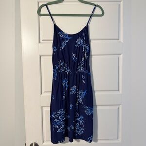 Old Navy Navy Blue Floral Midi Dress